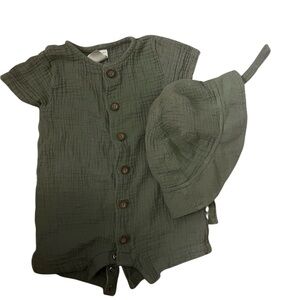 Carter’s Green Baby Romper with Hat